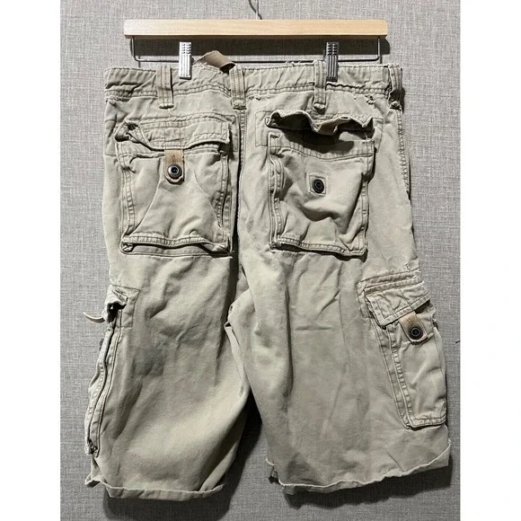 No Boundries Cargo Shorts Men's 30 Khaki Baggy Streetwear Distressed - Picture 6 of 9